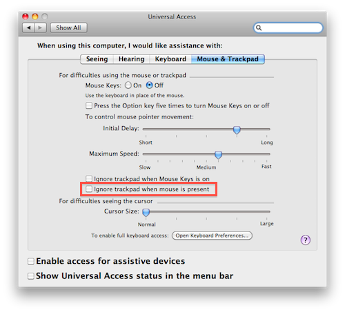 Enable/disable trackpad in snow leopard
