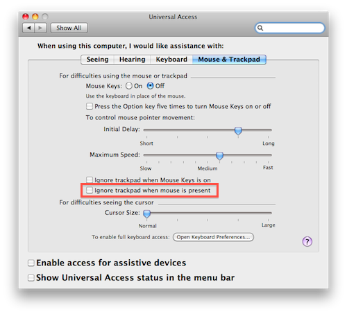 how to disable mac trackpad