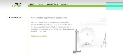 Auto-stretch asymmetric background